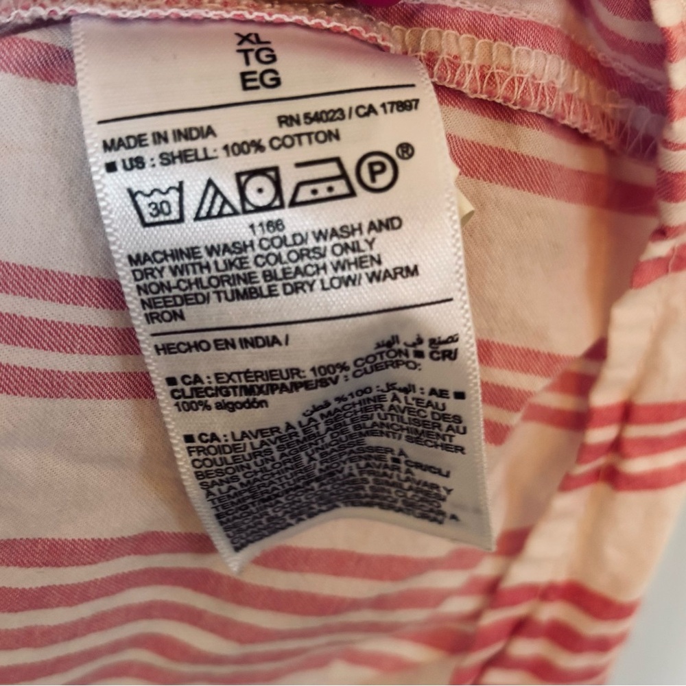 Old Navy “the boyfriend” shirt Pink and White Striped Shirt XL - Picture 6 of 9